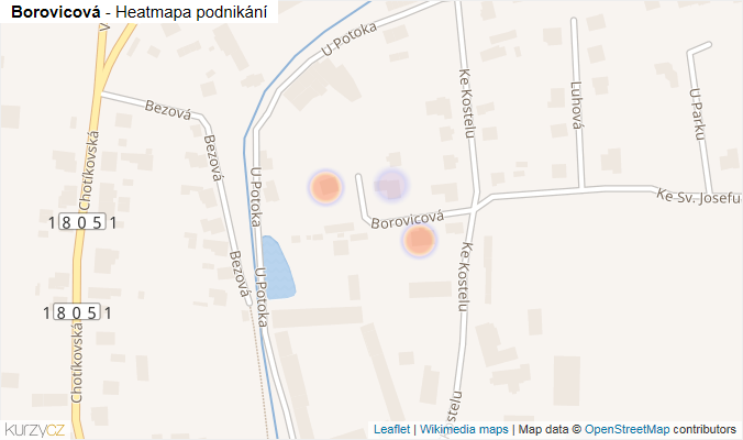 Mapa Borovicová - Firmy v ulici.