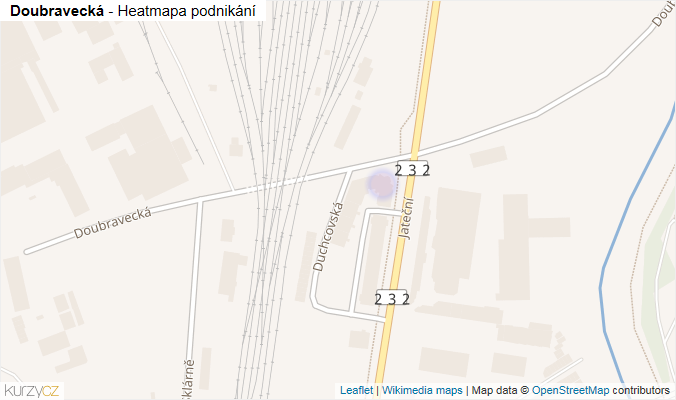 Mapa Doubravecká - Firmy v ulici.