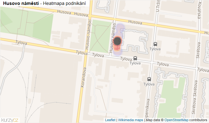 Mapa Husovo náměstí - Firmy v ulici.