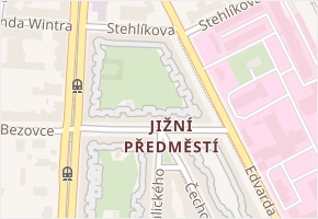 Jižní Předměstí v obci Plzeň - mapa části obce