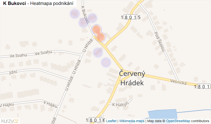 Mapa K Bukovci - Firmy v ulici.