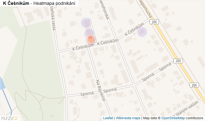 Mapa K Češníkům - Firmy v ulici.