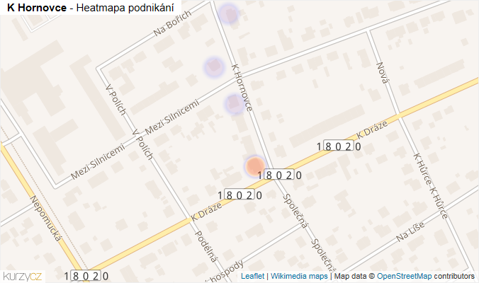 Mapa K Hornovce - Firmy v ulici.