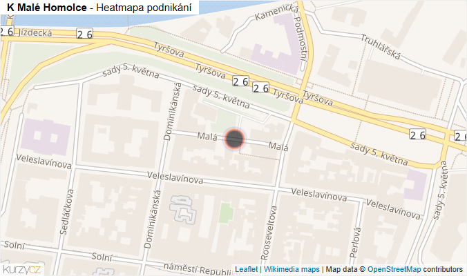 Mapa K Malé Homolce - Firmy v ulici.