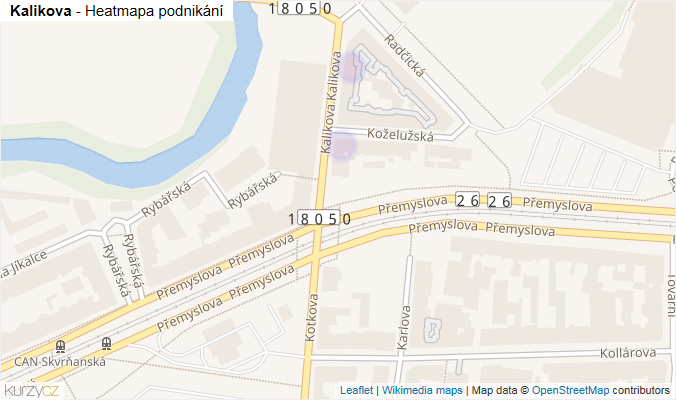 Mapa Kalikova - Firmy v ulici.