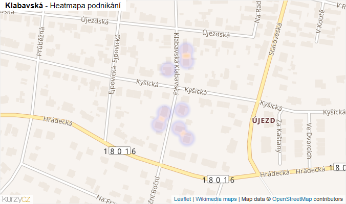 Mapa Klabavská - Firmy v ulici.