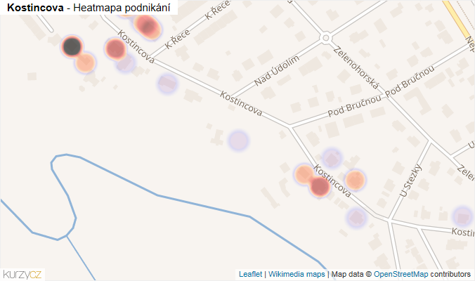 Mapa Kostincova - Firmy v ulici.