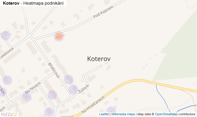 Mapa Koterov - Firmy v části obce.