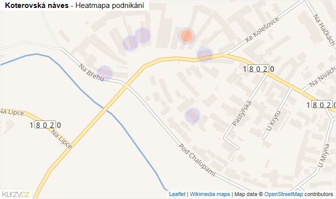 Mapa Koterovská náves - Firmy v ulici.