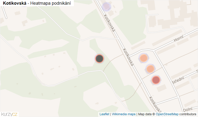 Mapa Kotíkovská - Firmy v ulici.