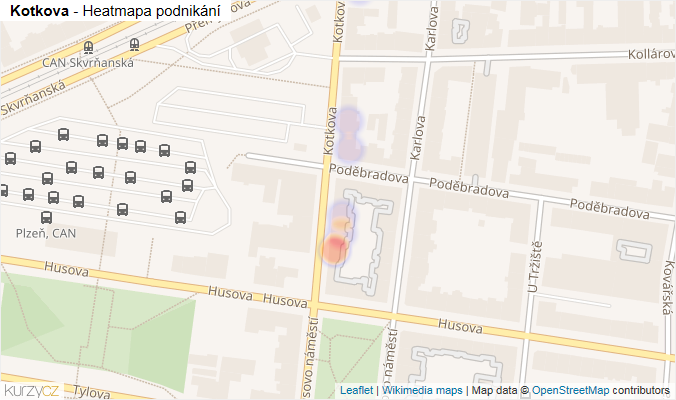 Mapa Kotkova - Firmy v ulici.