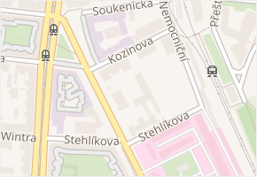 Kozinova v obci Plzeň - mapa ulice