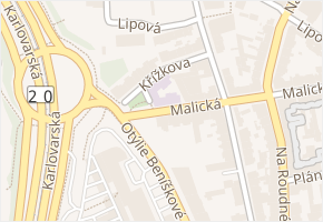 Křížkova v obci Plzeň - mapa ulice