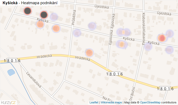 Mapa Kyšická - Firmy v ulici.