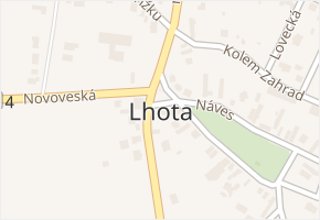 Lhota v obci Plzeň - mapa části obce