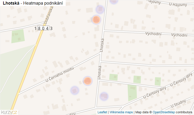 Mapa Lhotská - Firmy v ulici.