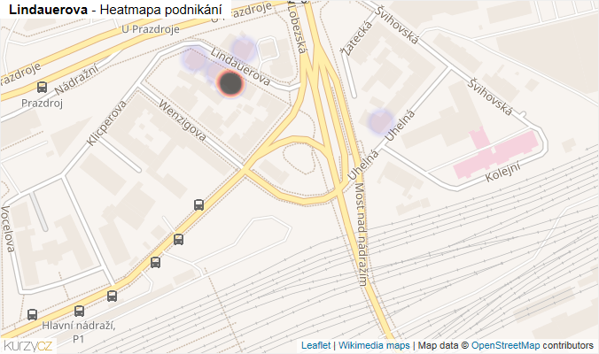 Mapa Lindauerova - Firmy v ulici.