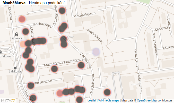 Mapa Macháčkova - Firmy v ulici.