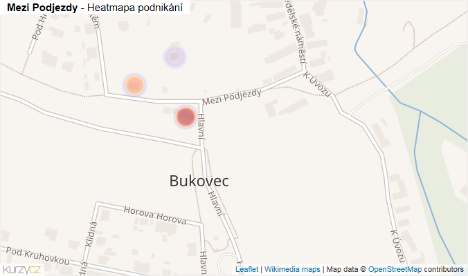 Mapa Mezi Podjezdy - Firmy v ulici.