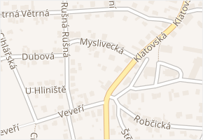 Myslivecká v obci Plzeň - mapa ulice