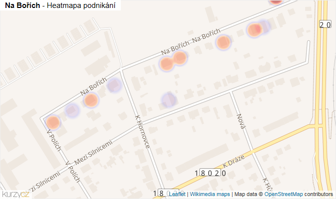 Mapa Na Bořích - Firmy v ulici.