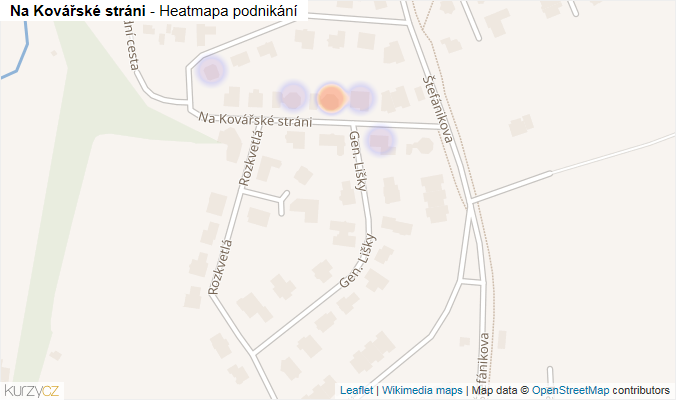 Mapa Na Kovářské stráni - Firmy v ulici.