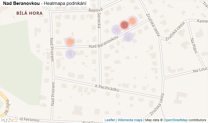 Mapa Nad Beranovkou - Firmy v ulici.