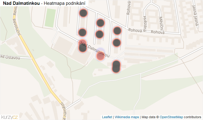 Mapa Nad Dalmatinkou - Firmy v ulici.
