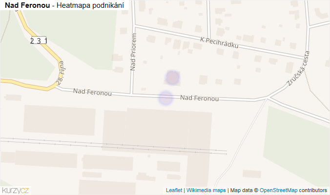 Mapa Nad Feronou - Firmy v ulici.