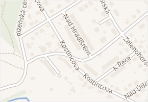 Nad Hradištěm v obci Plzeň - mapa ulice