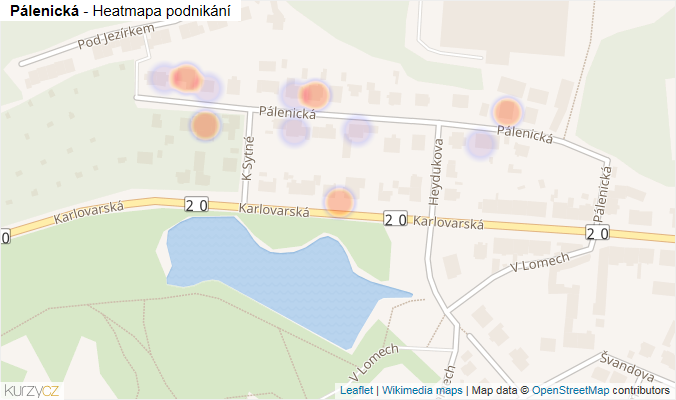 Mapa Pálenická - Firmy v ulici.