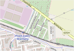 Petrklíčová v obci Plzeň - mapa ulice