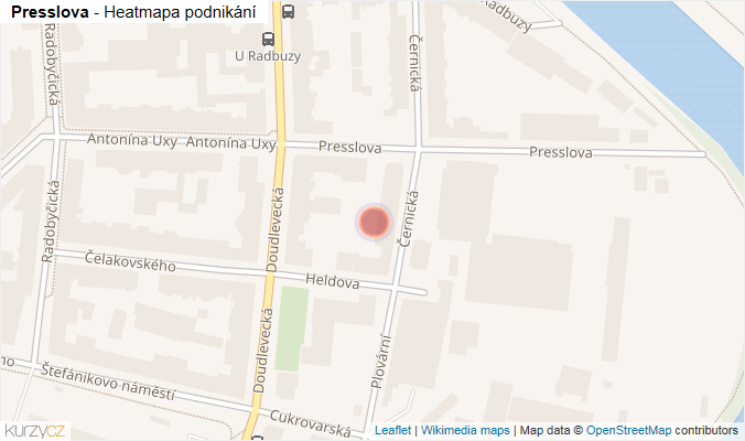 Mapa Presslova - Firmy v ulici.
