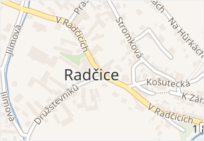Radčice v obci Plzeň - mapa části obce