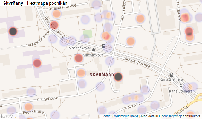 Mapa Skvrňany - Firmy v části obce.