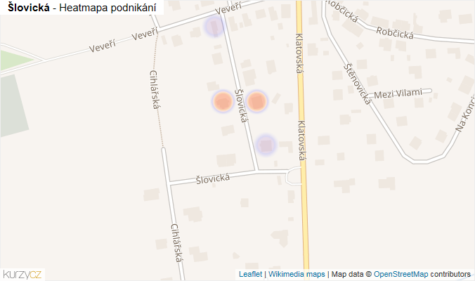 Mapa Šlovická - Firmy v ulici.