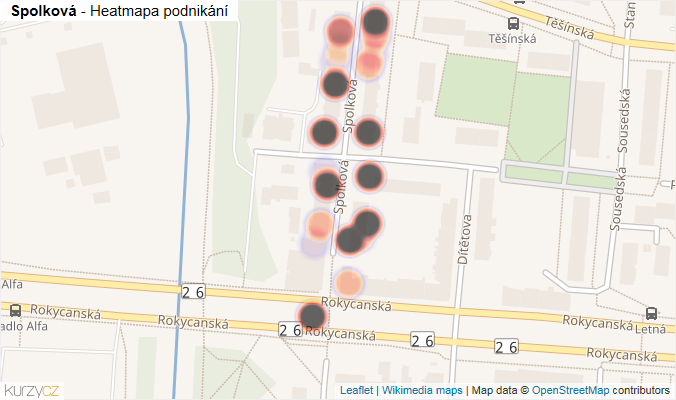 Mapa Spolková - Firmy v ulici.
