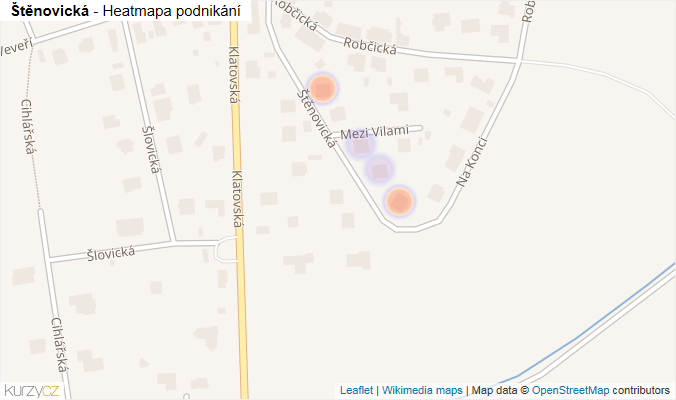 Mapa Štěnovická - Firmy v ulici.