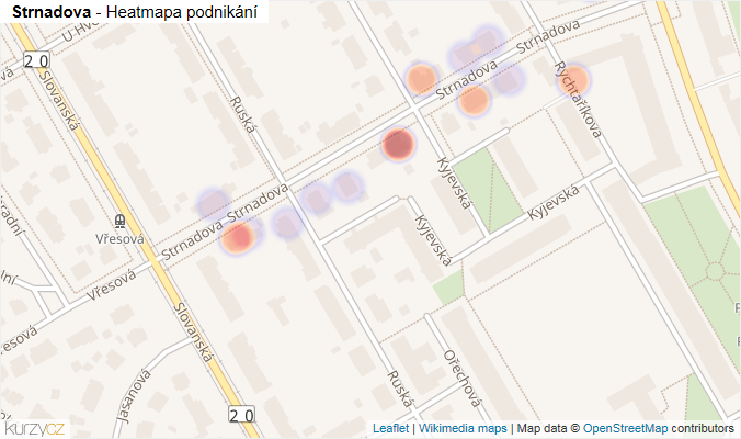 Mapa Strnadova - Firmy v ulici.