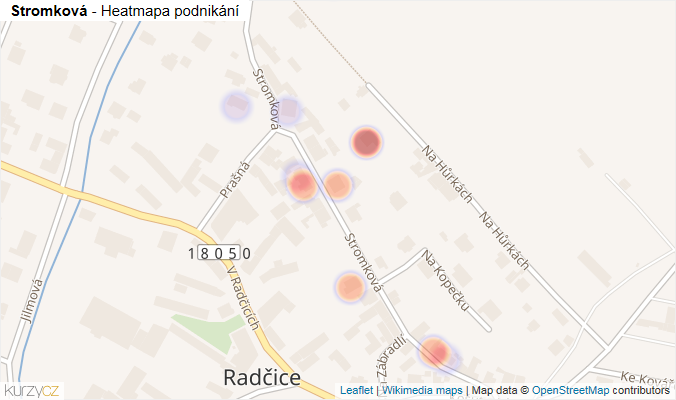Mapa Stromková - Firmy v ulici.