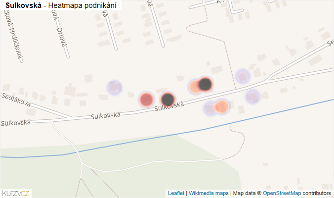 Mapa Sulkovská - Firmy v ulici.
