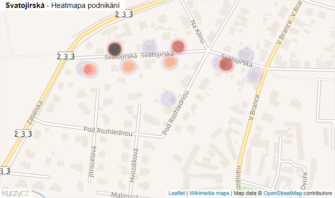 Mapa Svatojirská - Firmy v ulici.