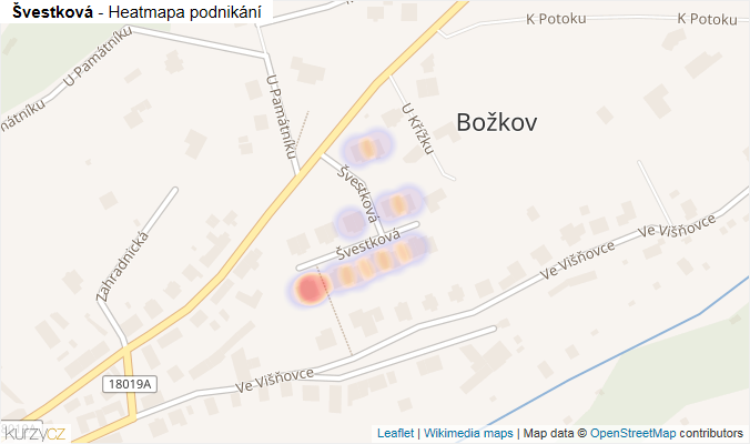 Mapa Švestková - Firmy v ulici.