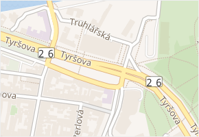 Tyršova v obci Plzeň - mapa ulice