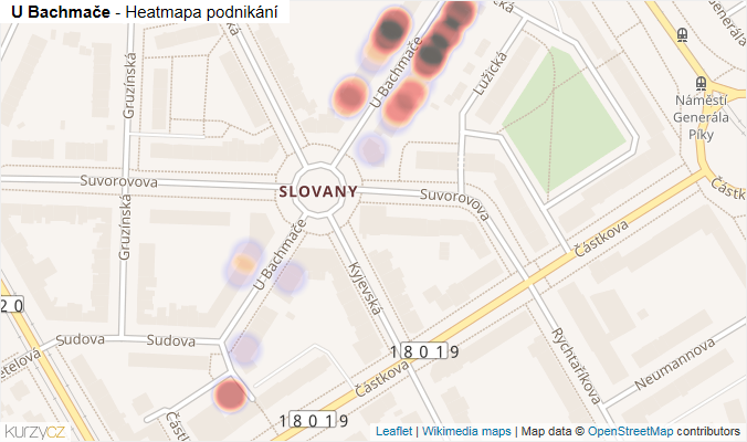 Mapa U Bachmače - Firmy v ulici.