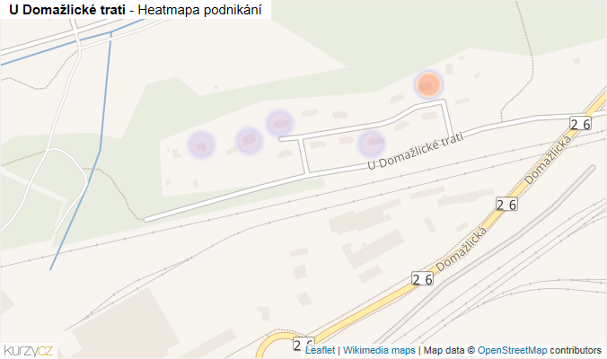 Mapa U Domažlické trati - Firmy v ulici.