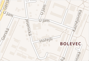 U Jam v obci Plzeň - mapa ulice