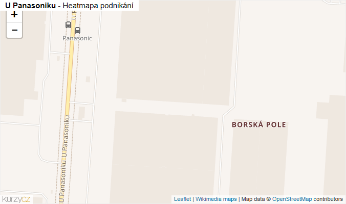Mapa U Panasoniku - Firmy v ulici.