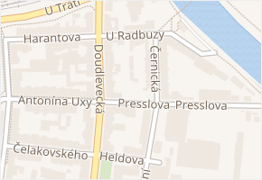 U Radbuzy v obci Plzeň - mapa ulice