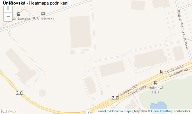 Mapa Úněšovská - Firmy v ulici.